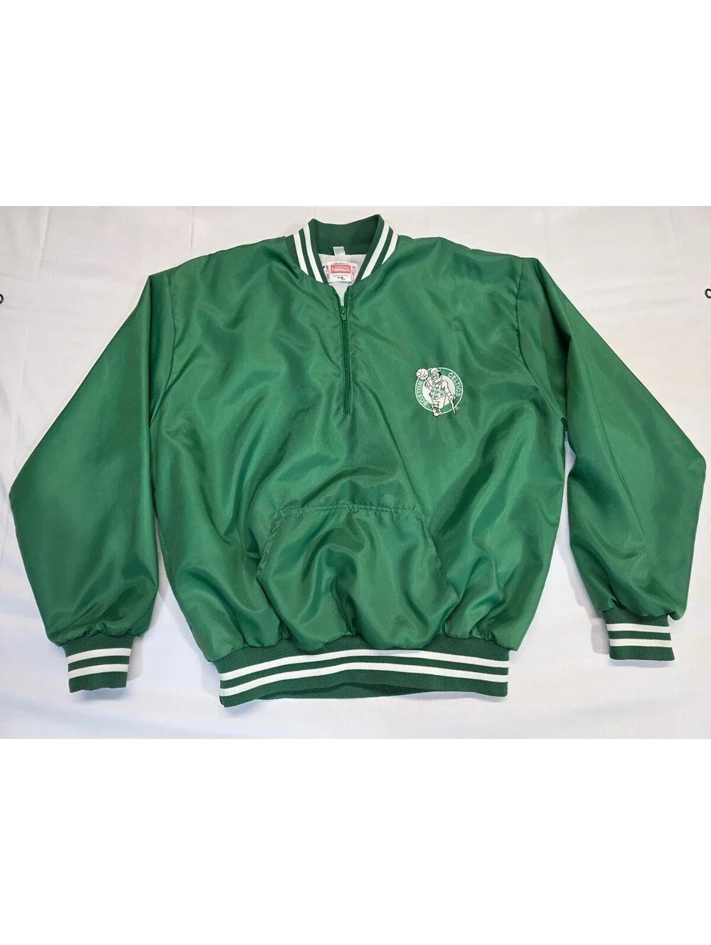 Vintage Boston Celtics Green Pullover Jacket by Chalk Line, Made in USA, NBA Lic
